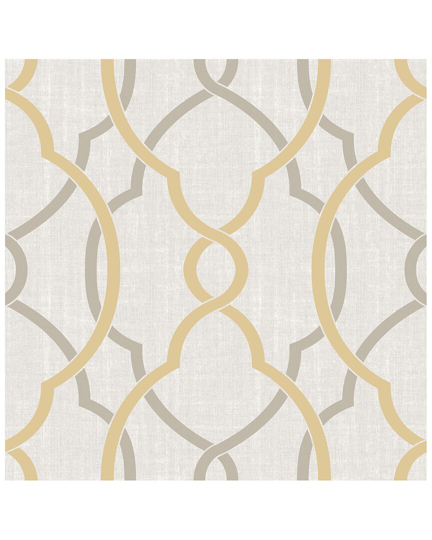 Nuwallpaper Sausalito Taupe/yellow Peel & Stick Wallpaper