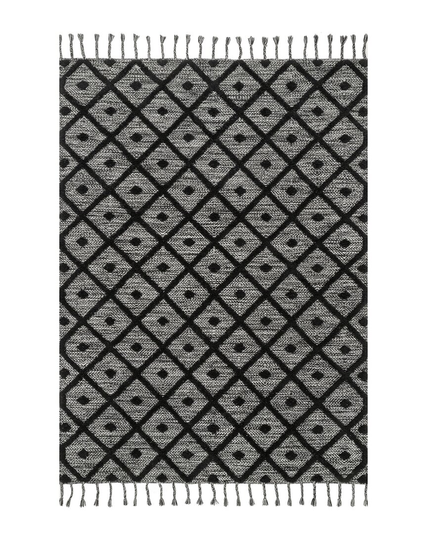 Nuloom Hand Loomed Trellis Tassel Jinny Rug Wool-blend Rug In Gray