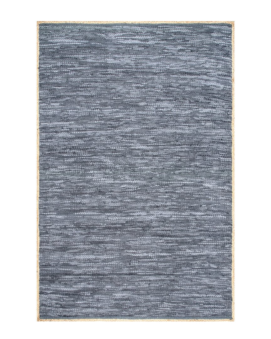 Nuloom Sabby Hand Woven Leather Flatweave Rug In Blue