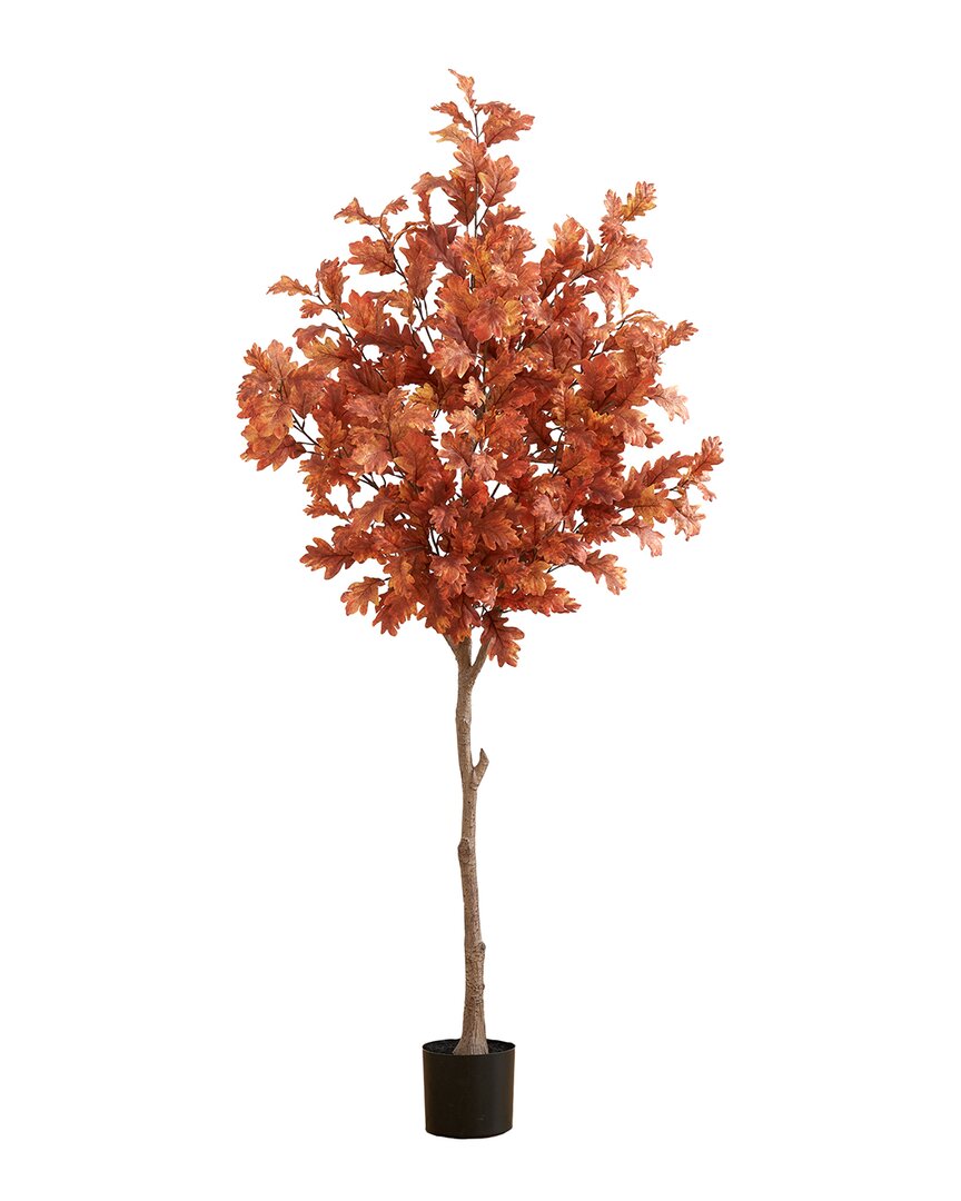 Nearly Natural 6ft Autumn Oak Artificial Tree In Orange