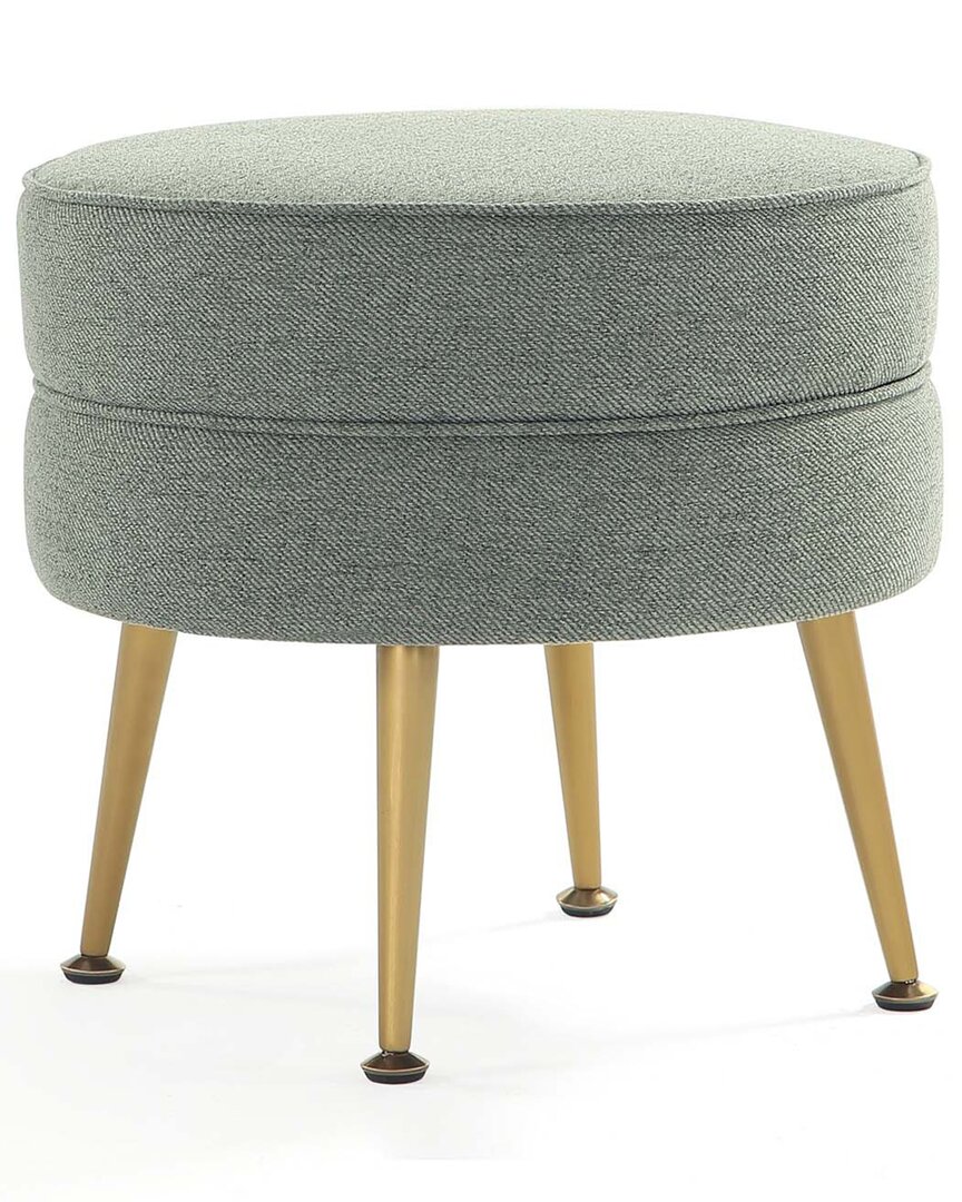 Manhattan Comfort Bailey Mid-century Modern Woven Polyester Blend Upholstered  Ottoman In Green