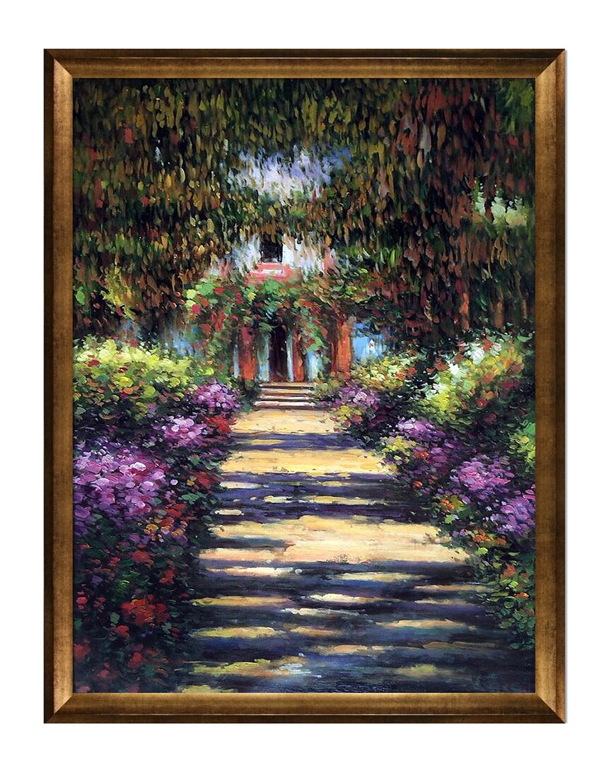 La Pastiche Garden Path At Giverny Framed Art Print In Multicolor