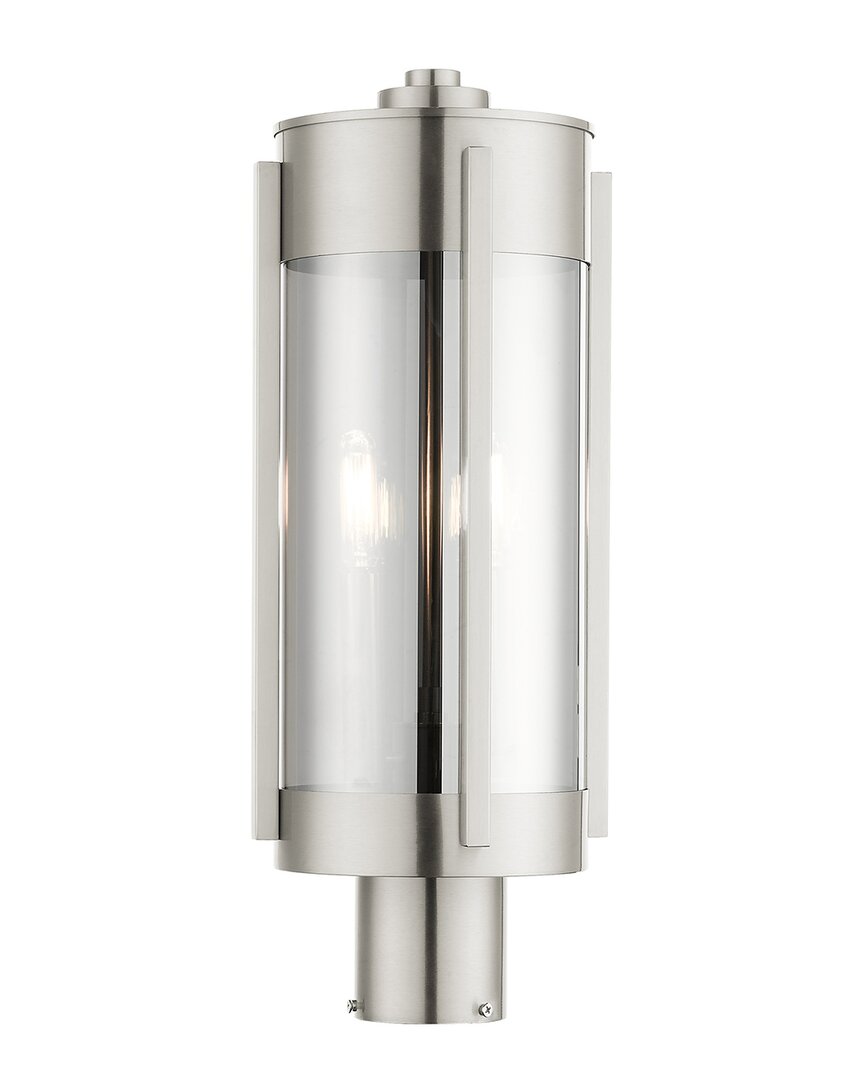 Livex Lighting 2-light Brushed Nickel Outdoor Post Top Lantern