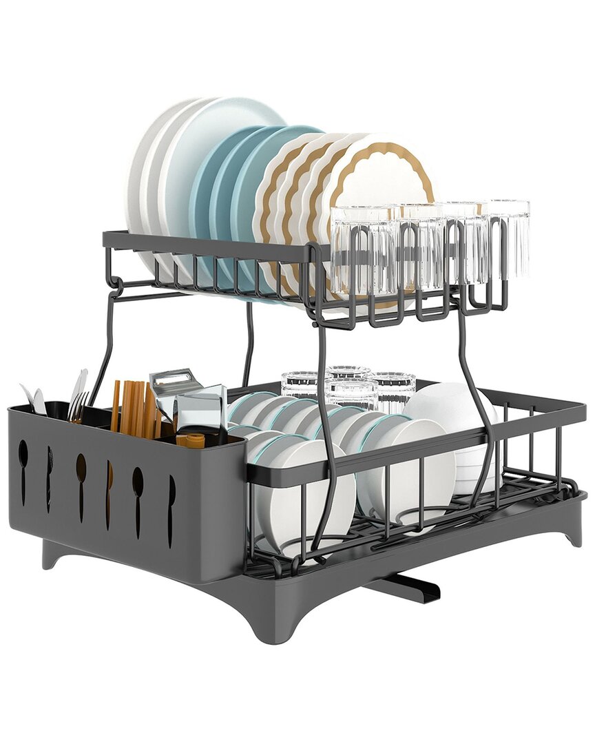 Fresh Fab Finds 2-tier Dish Drying Rack With Detachable Drainboard