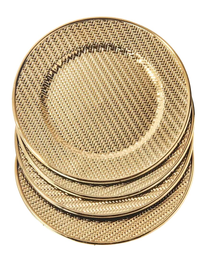 American Atelier Calico Plated Set Of 4 Charger Plates In Gold