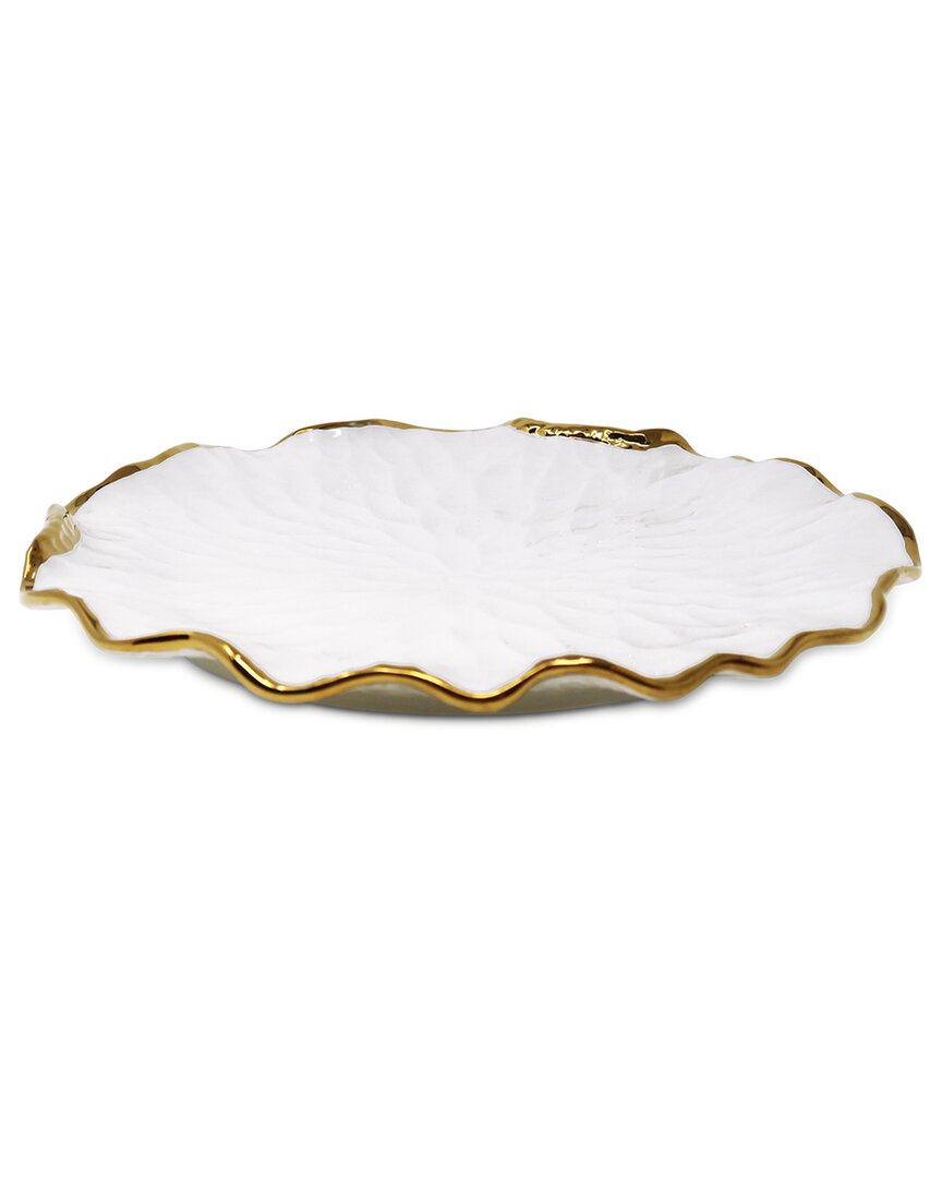 Vivience Set Of 4 Hammered Dinner Plates In White