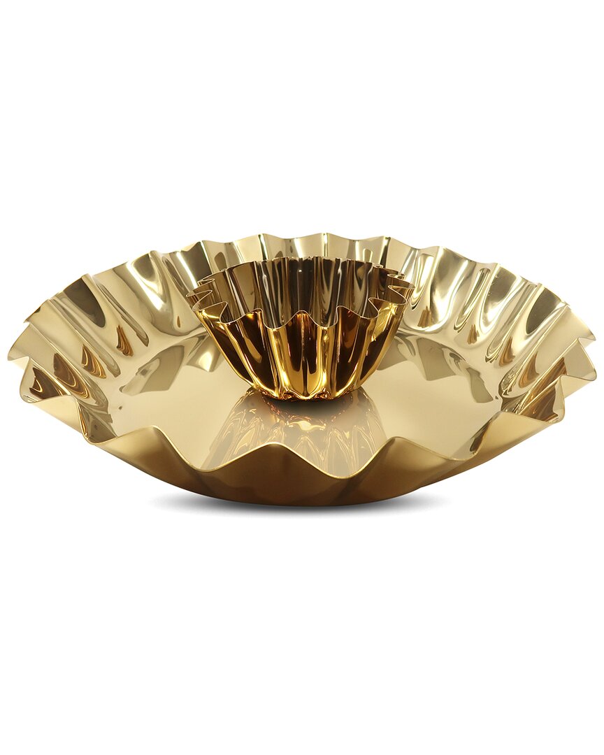 Vivience Chip & Dip Bowl In Gold