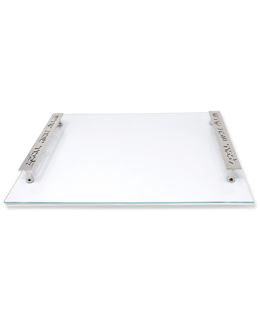 Vivience Glass Challah Board In White