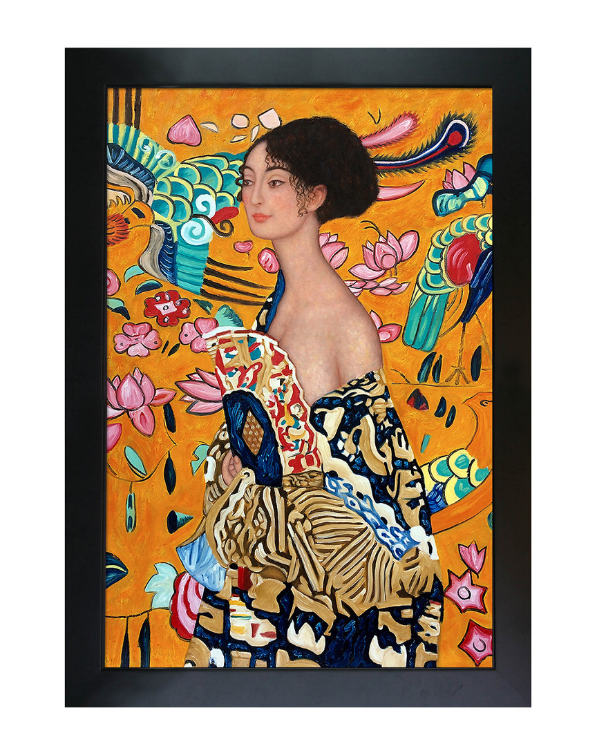 Overstock Art Signora Con Ventaglio By Gustav Klimt Hand Painted Oil Reproduction