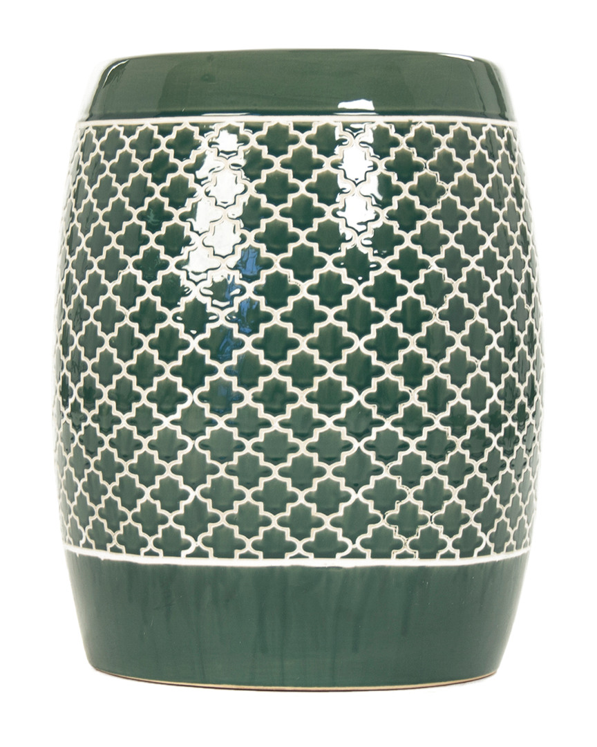 Zentique Gable Garden Stool Teal In Green