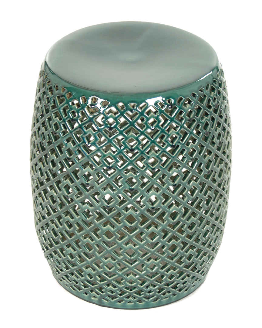 Zentique Lorin Garden Stool Teal In Green