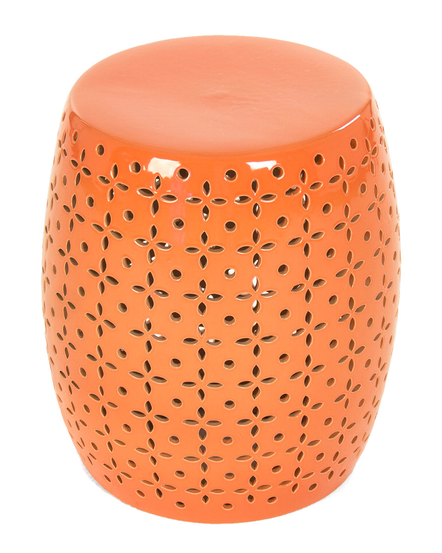 Zentique Lovell Garden Stool Orange In Orange