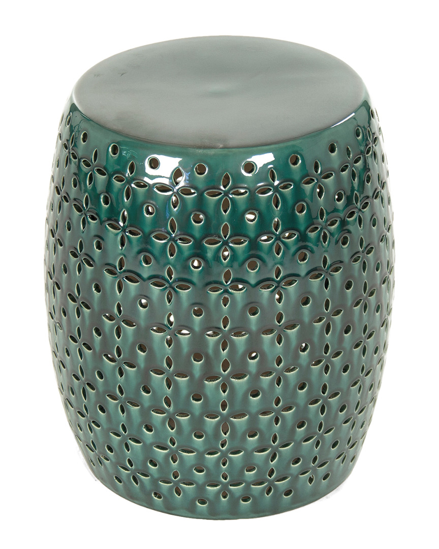 Zentique Lovell Garden Stool Teal In Green