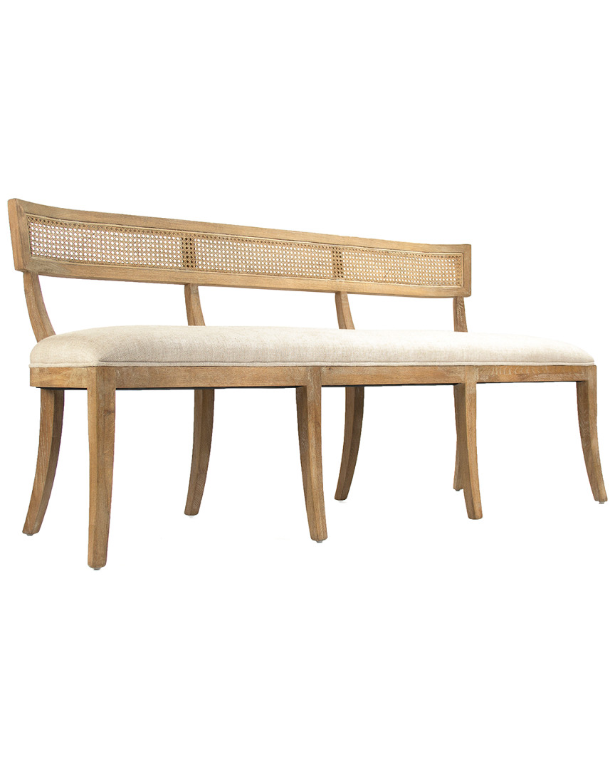 Zentique Carvell Cane Back Bench In Nude