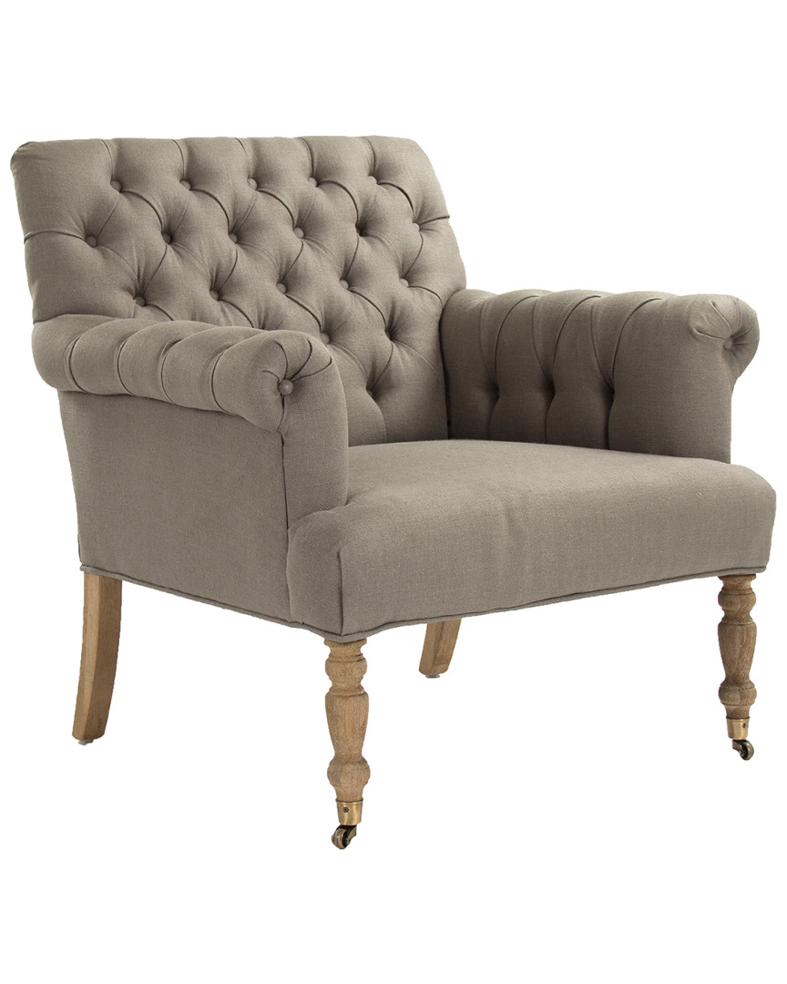 Zentique Lorraine Tufted Arm Chair In Gray