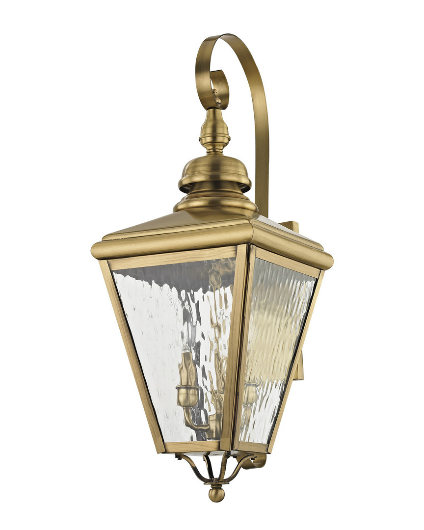 Livex Lighting Livex Cambridge 3-light Ab Outdoor Wall Lantern