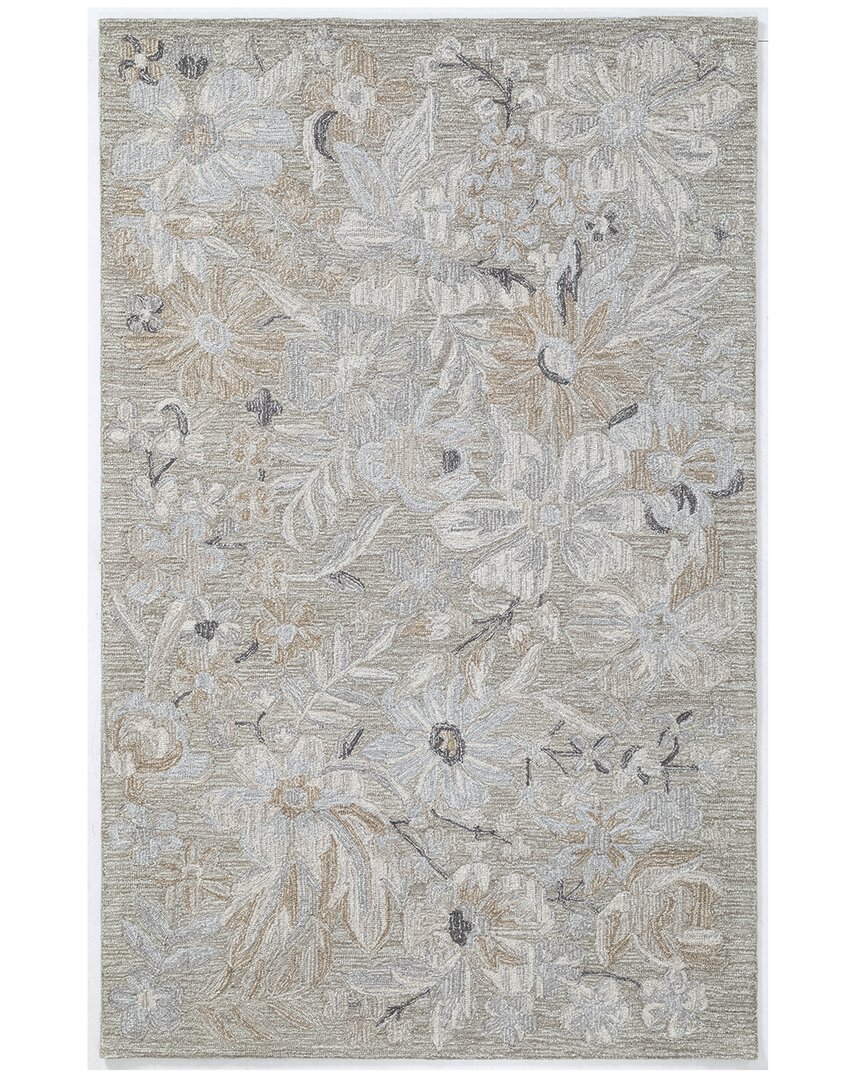 Obeetee Hand Tufted Shadows Wool Rug In Gray