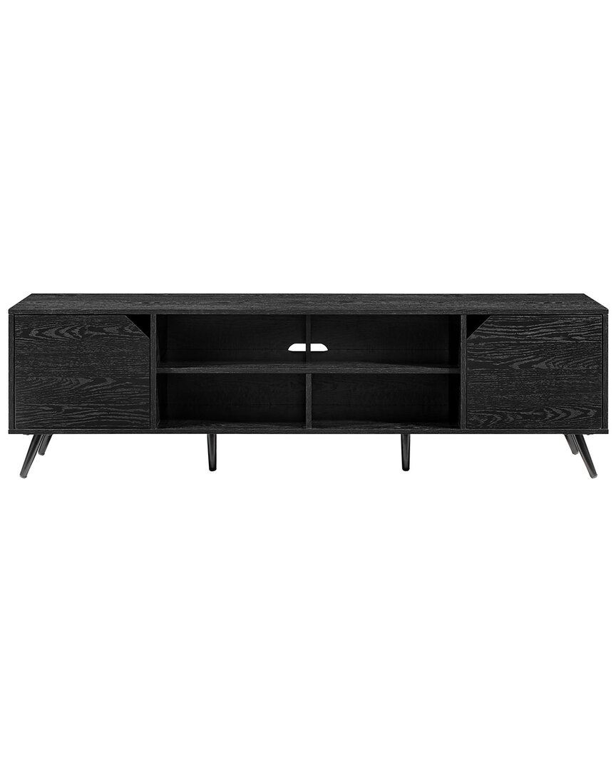 Walker Edison Contemporary 2-door Minimalist Tv Stand For Tvs Up To 80in In Black