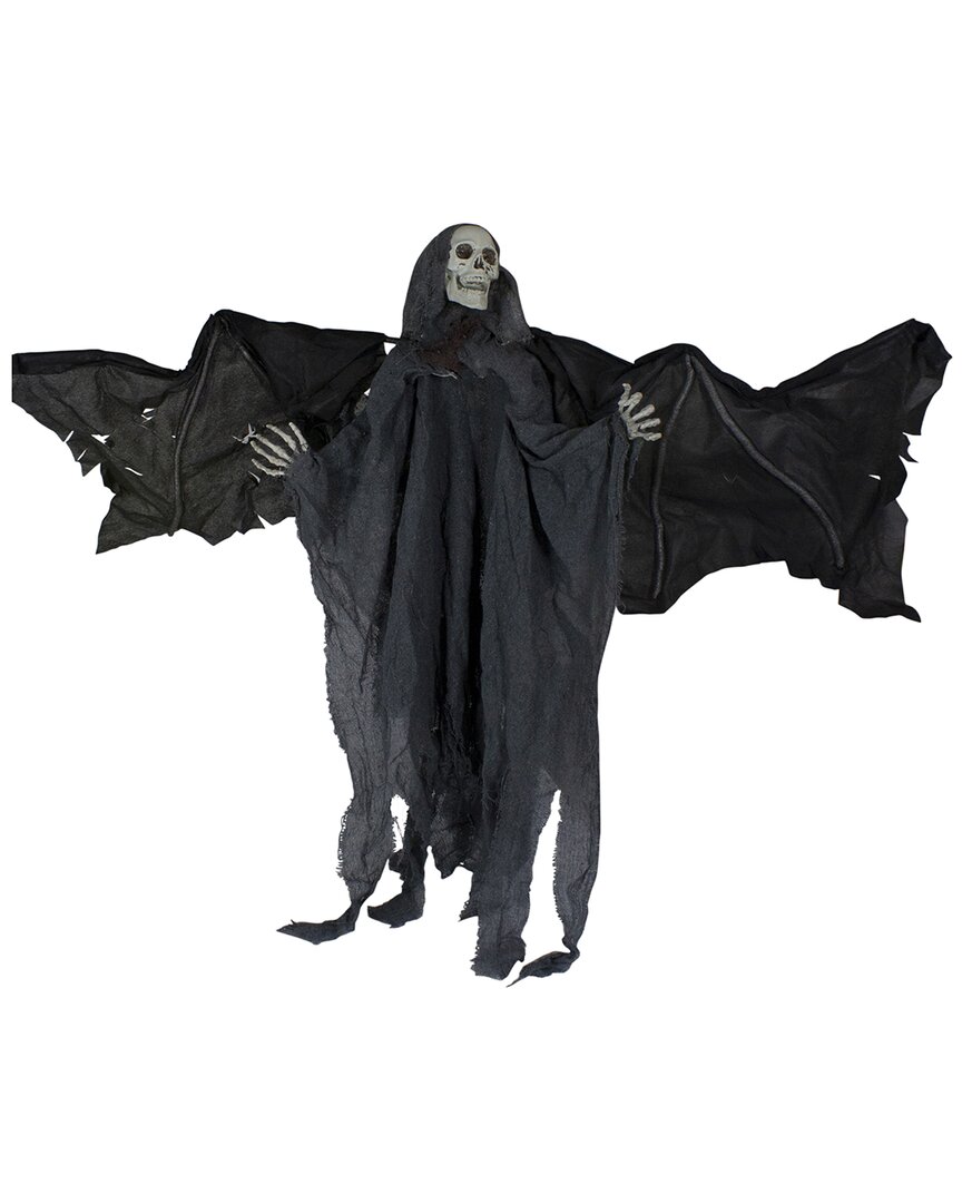 Northlight 50in Led Lighted & Animated Winged Grim Reaper Decoration In Black