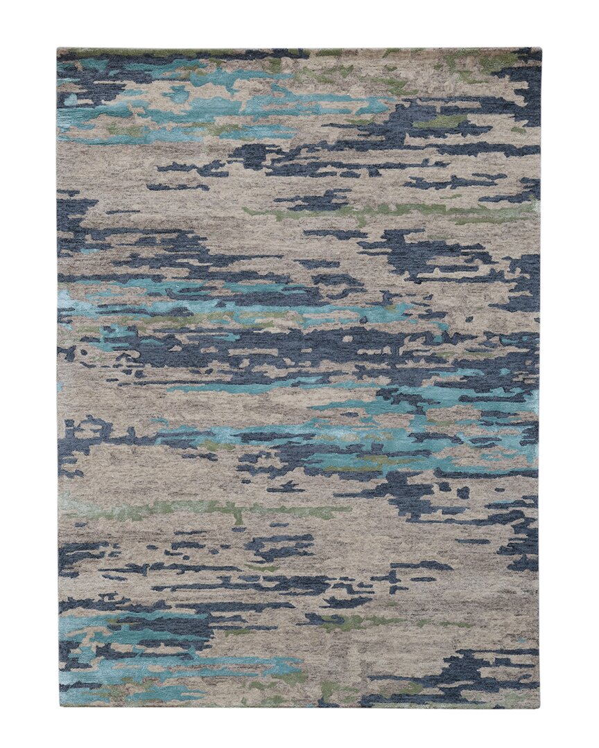 Ar Rugs Abegail Hand-tufted Wool-blend Rug In Blue