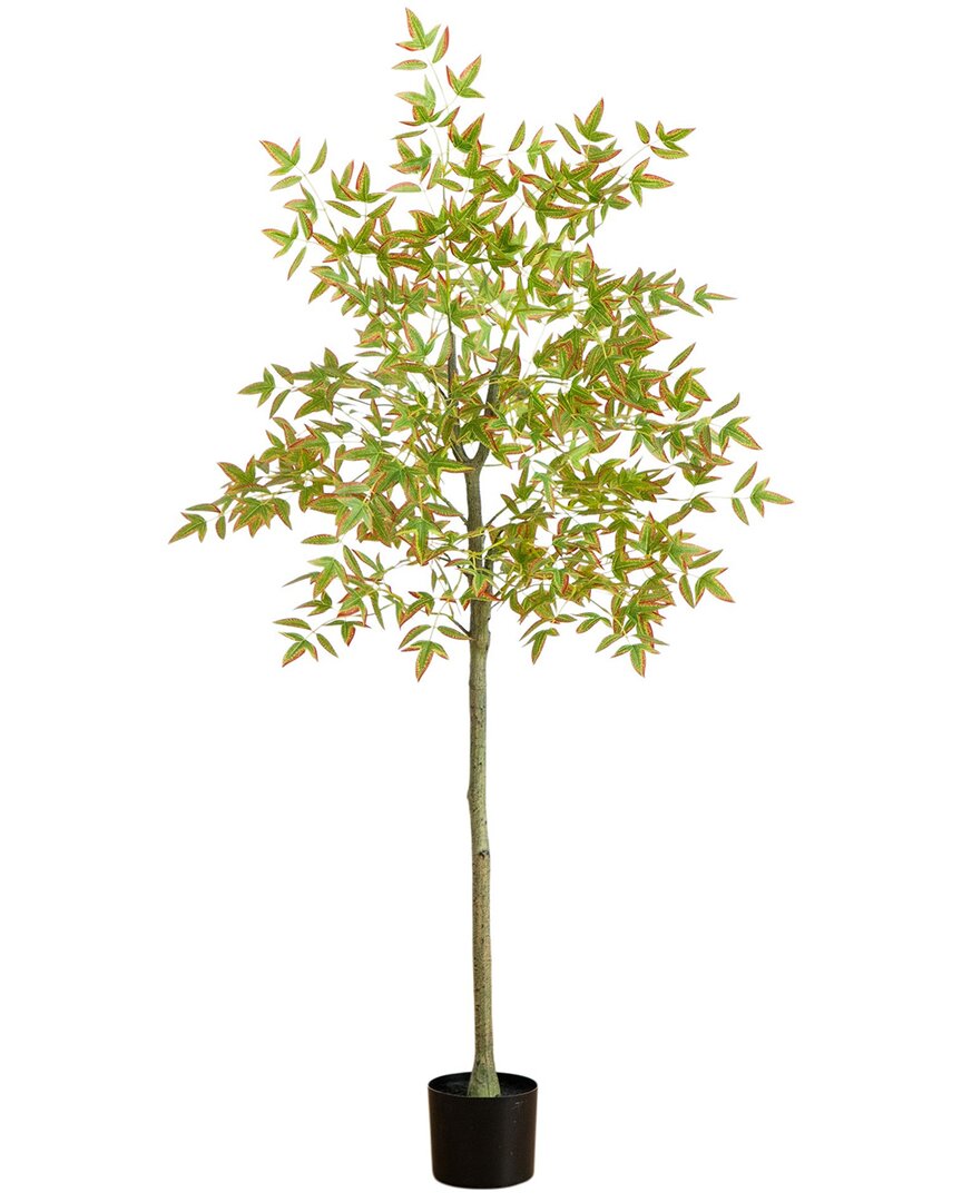 Nearly Natural 5ft. Autumn Nandina Artificial Fall Tree In Green