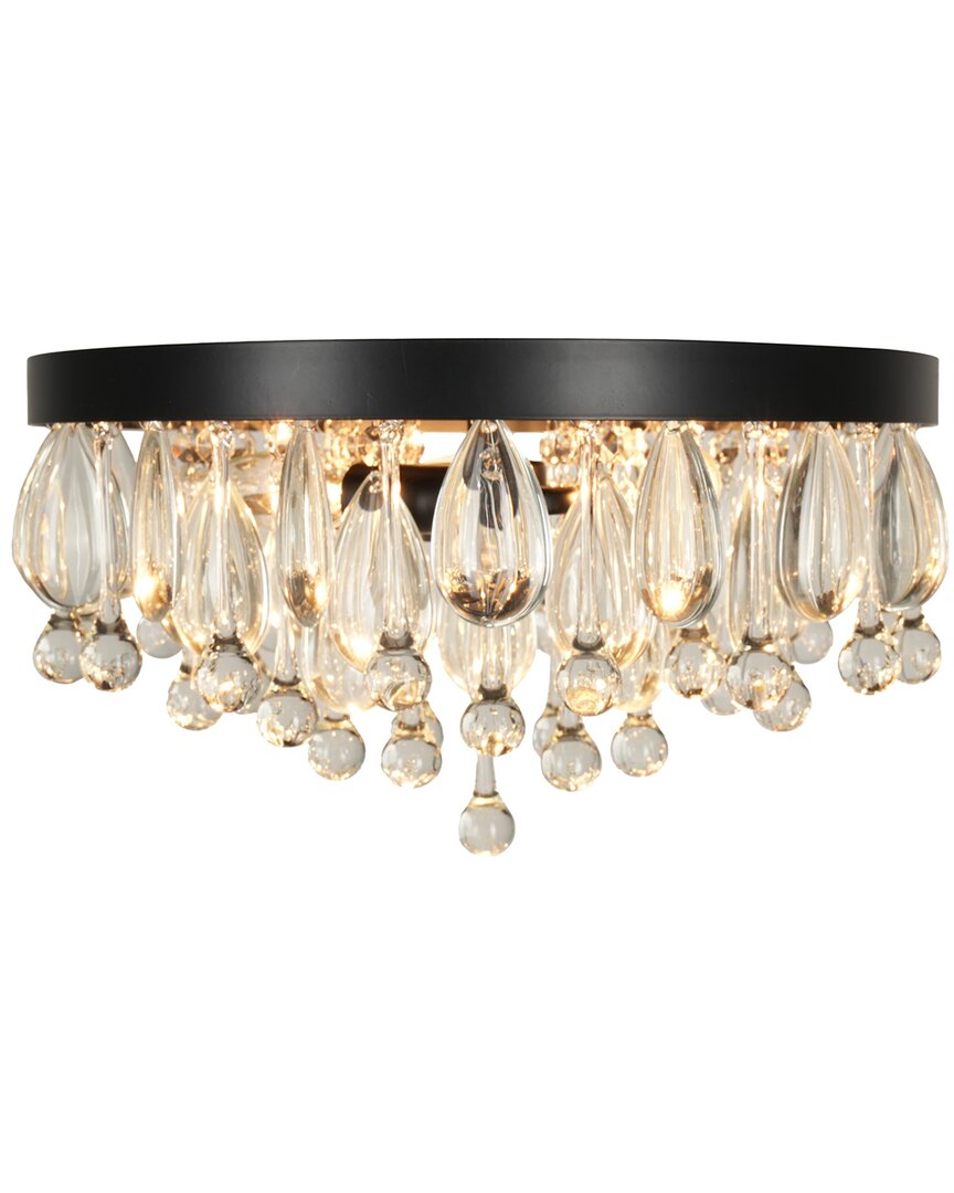 Kenroy Home Cascade 3-light Flush Mount In Black