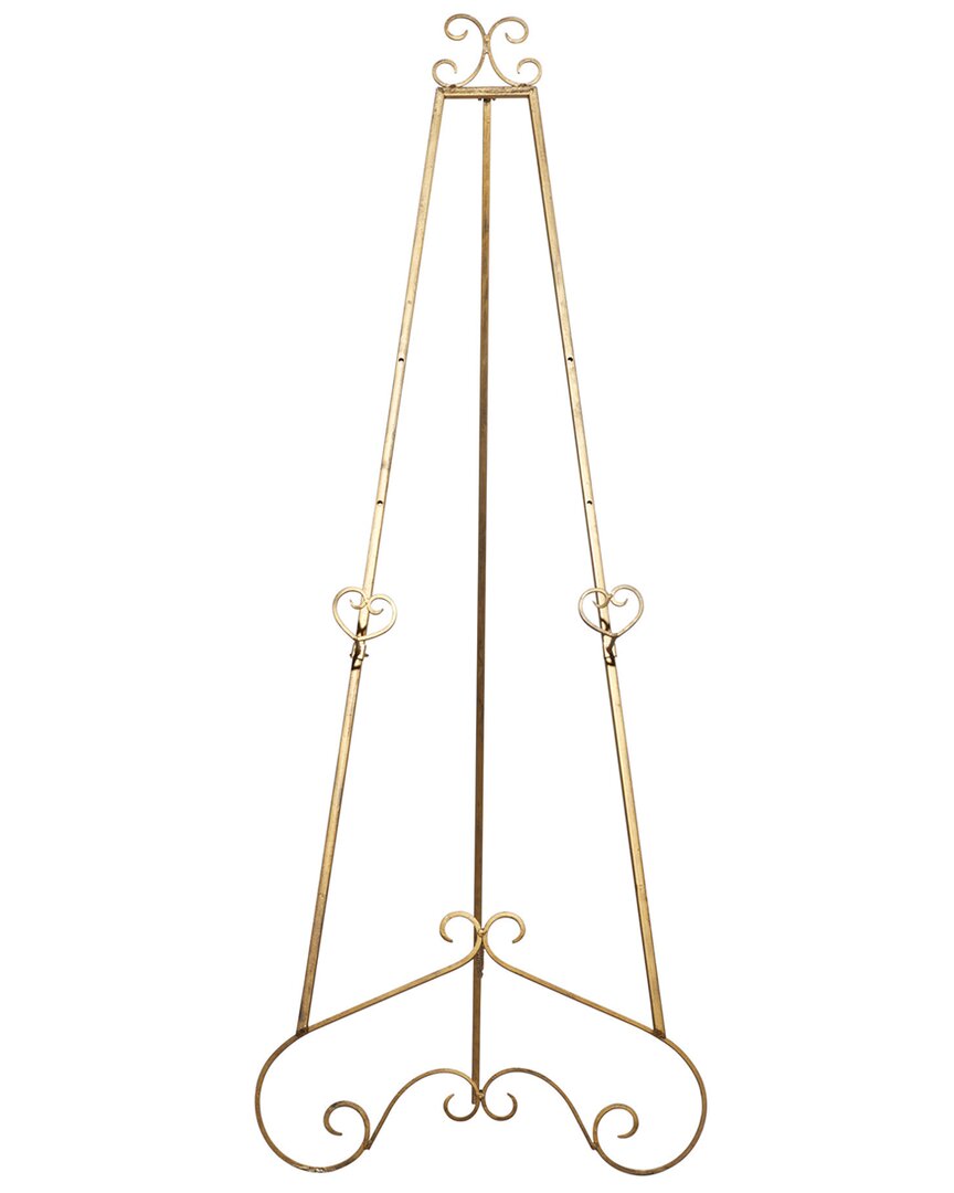 Peyton Lane Scroll Gold Metal Extra Large Free Standing Adjustable Display Stand 3 Tier Easel With In Gold