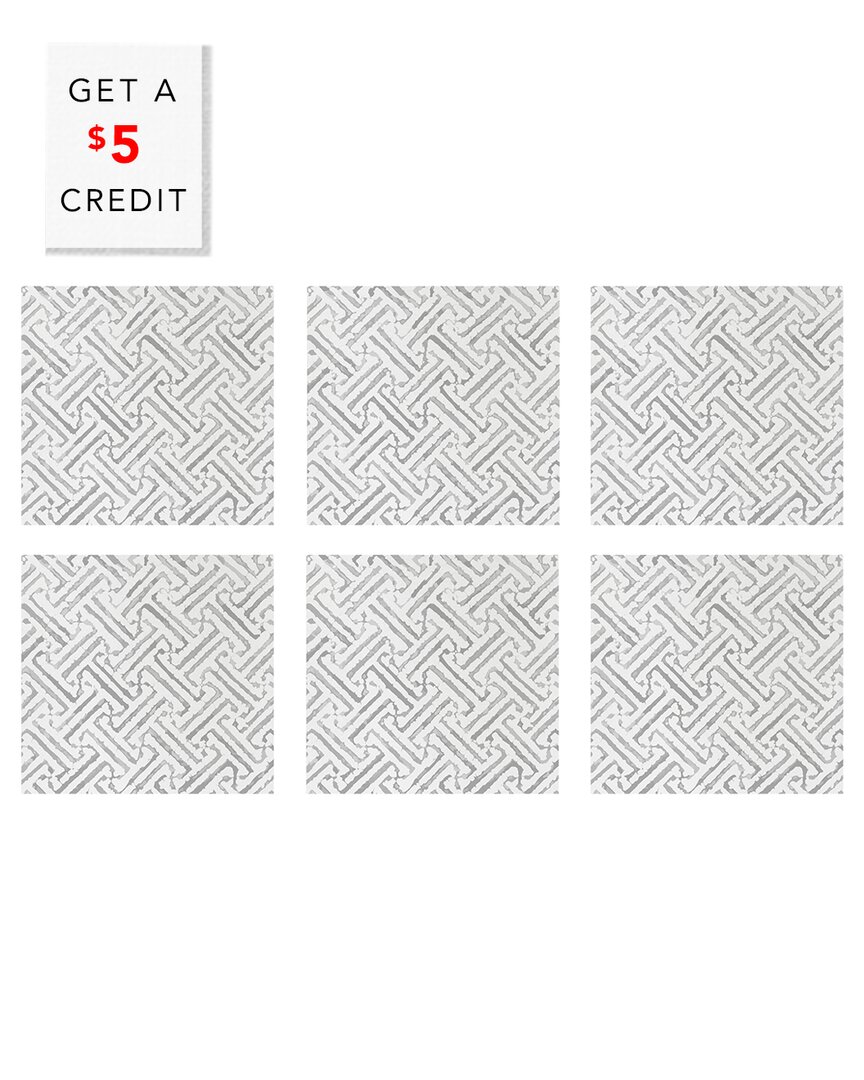 Vietri Papersoft Napkins Greek Key Light Gray Cocktail Na With $5 Credit