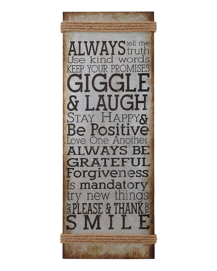 Peyton Lane Metal Rope Wall Sign In Multicolor