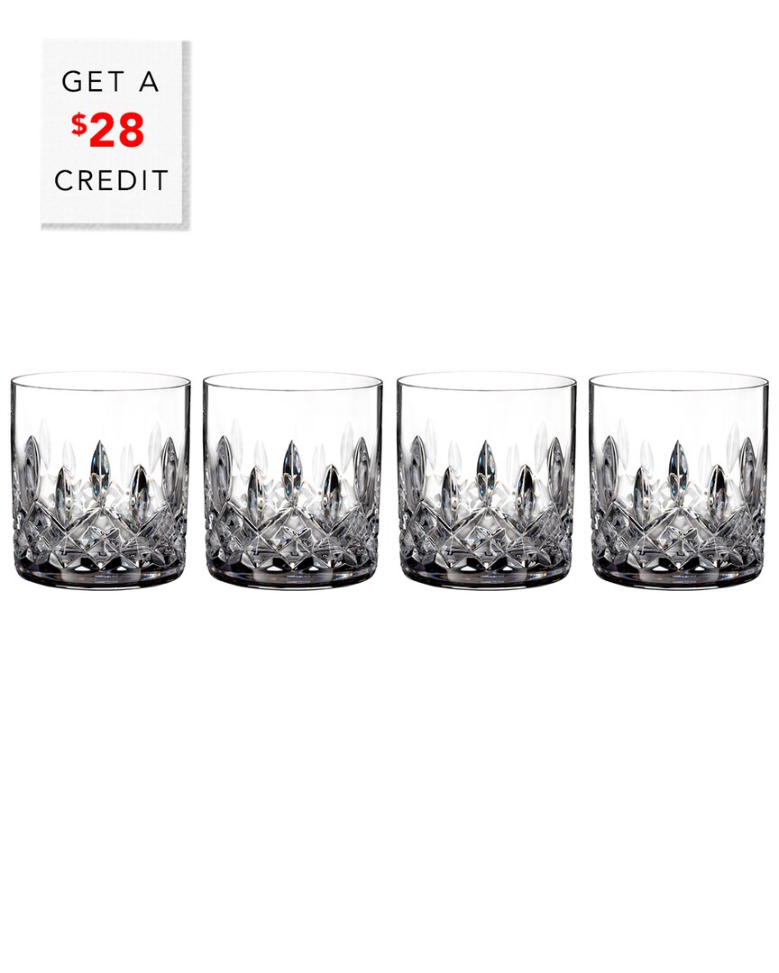 Waterford Lismore Connoisseur Straight Sided Tumbler 7oz Set Of 4 With $28 Credit