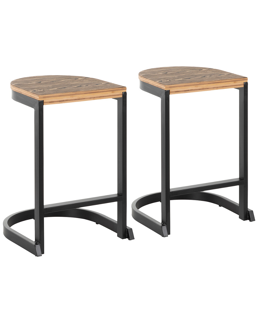 LUMISOURCE LUMISOURCE SET OF 2 INDUSTRIAL DEMI COUNTER STOOLS