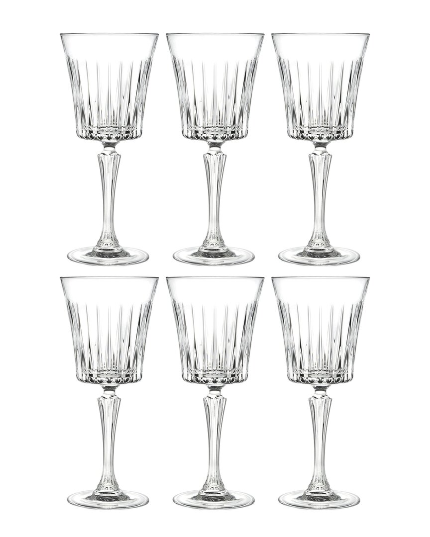 Barski European Crystal Like Glass Goblet Wine Glasses Set Of 6 In Clear