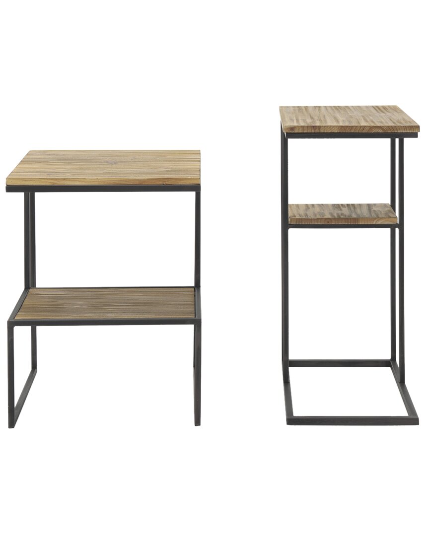 Mercana Ronin 22in Square 2-tier Accent Table