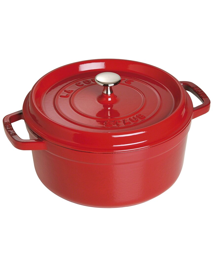 Staub Cast Iron 4qt Round Cocotte Dutch Oven In Red