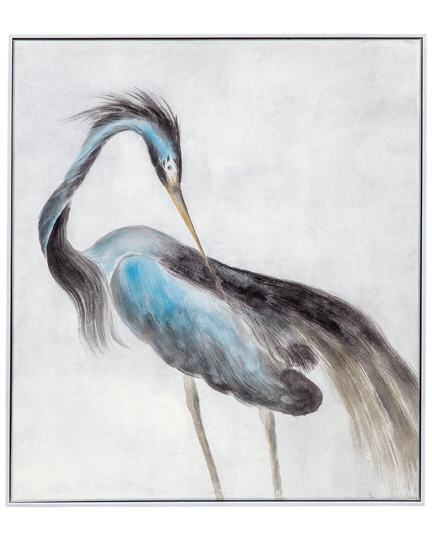 Bassett Mirror Louisiana Heron Framed Canvas In White