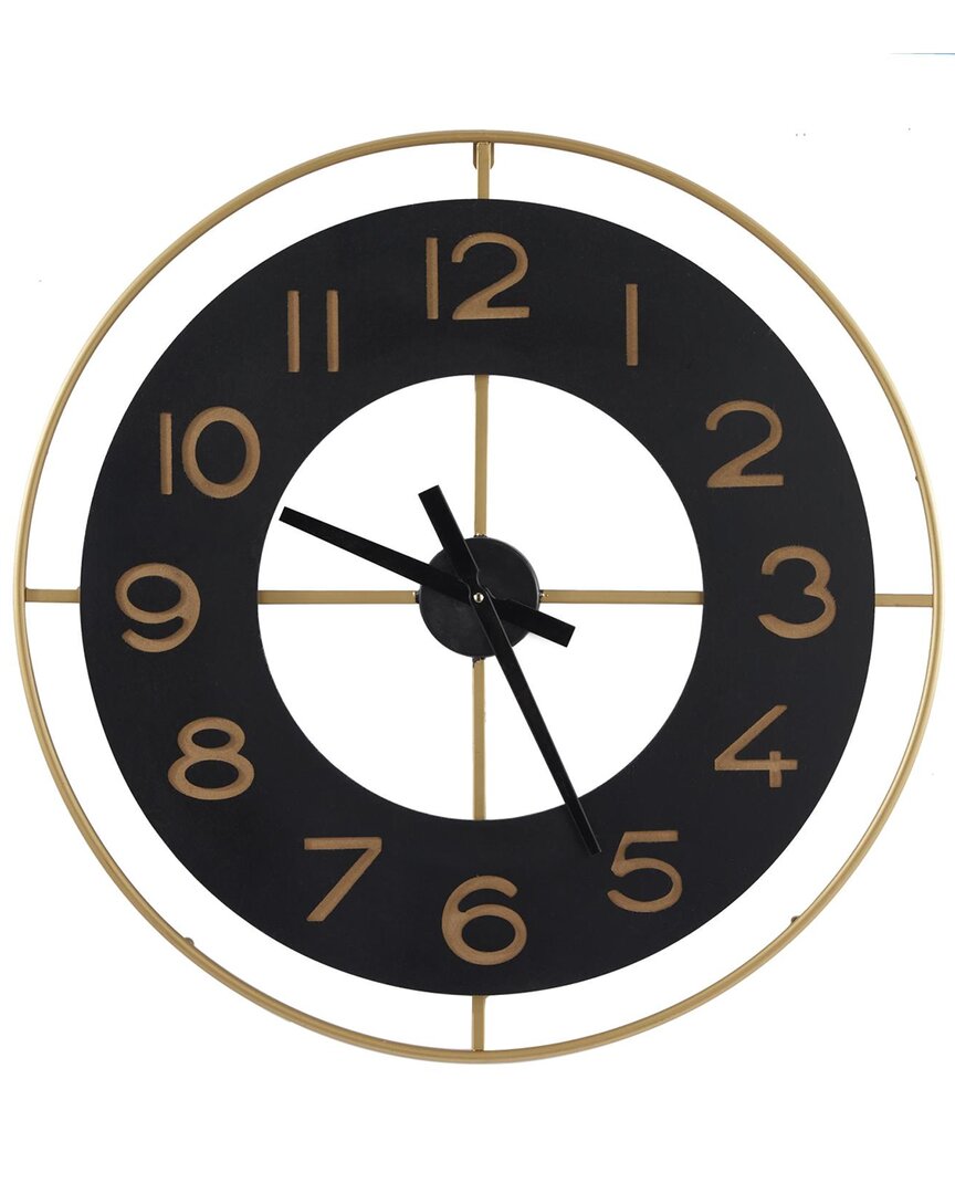 Peyton Lane Vintage Metal Wall Clock In Black