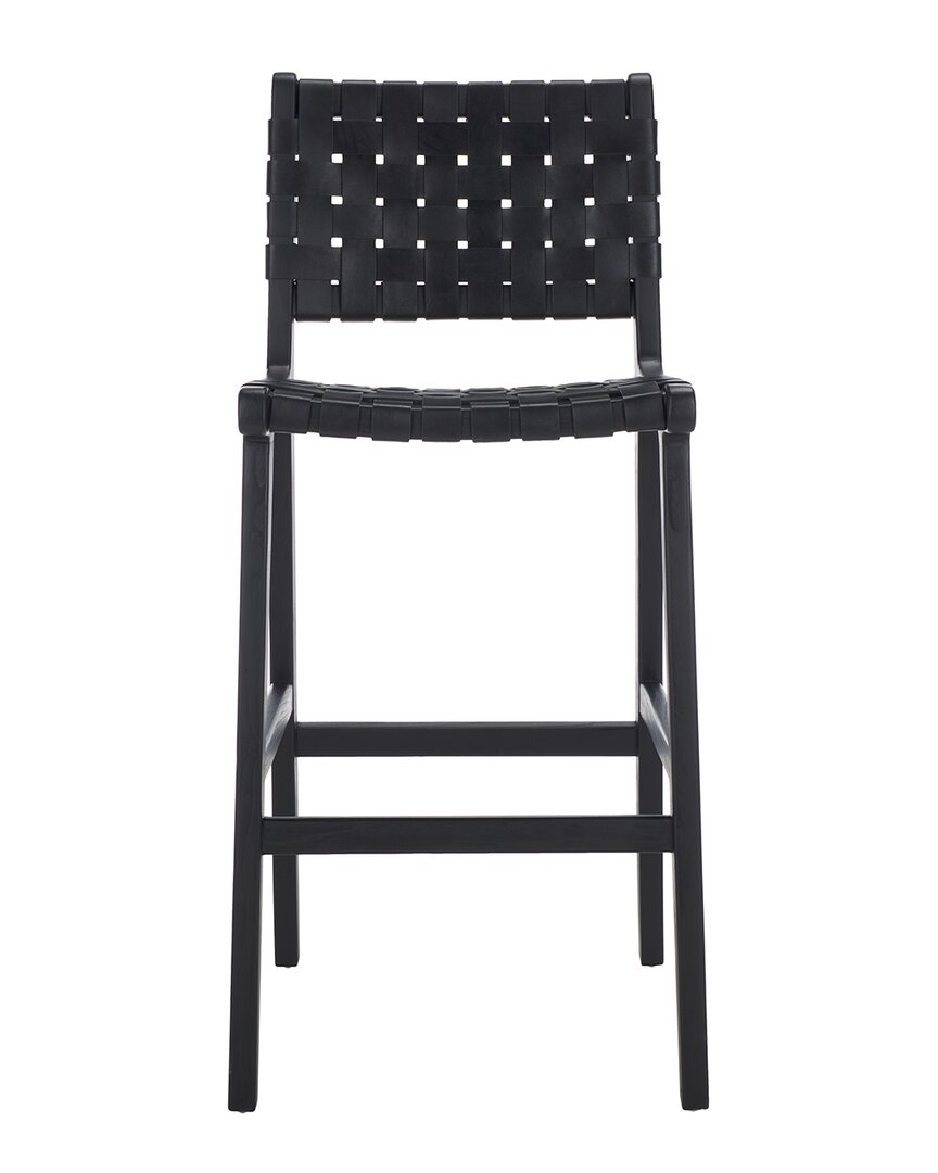 Safavieh Adah Leather Bar Stool In Black