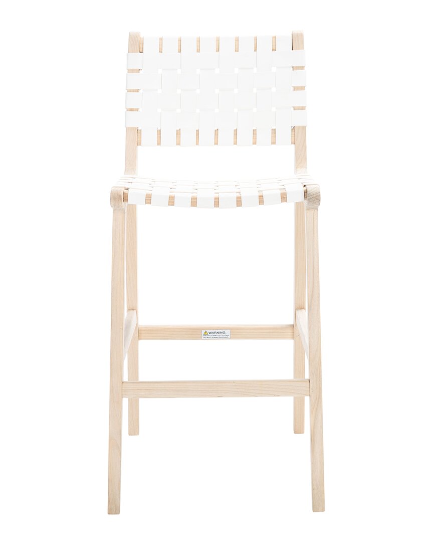 Safavieh Adah Leather Bar Stool In White