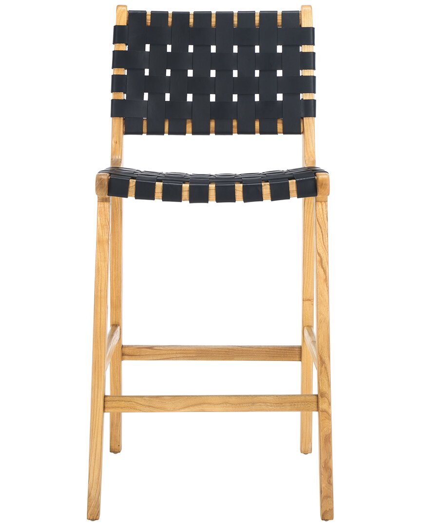 Safavieh Adah Leather Counter Stool In Black