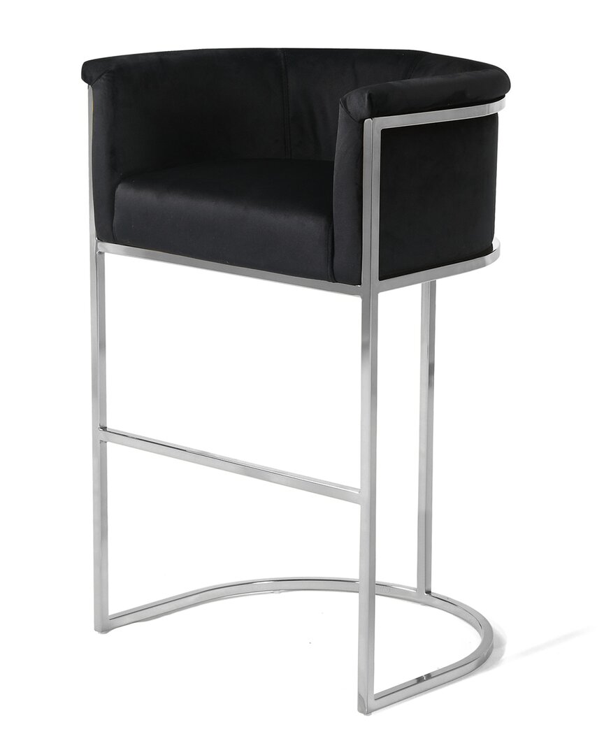 Chic Home Finley Bar Stool With Chrome Legs In Black