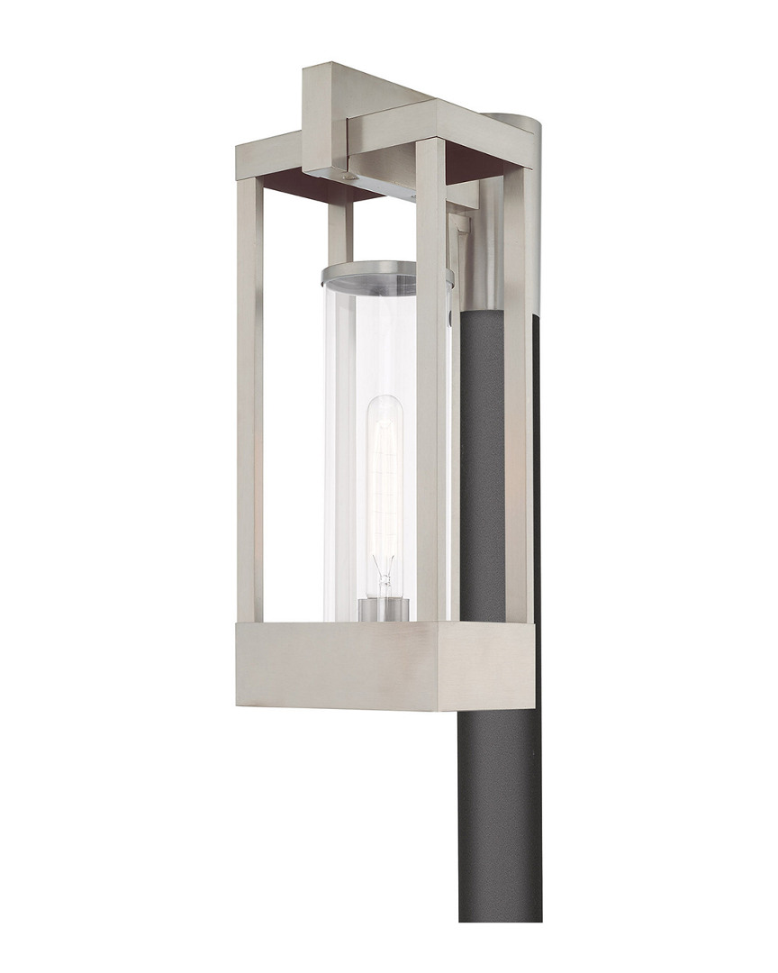 Image of Livex Delancey  Light Brushed Nickel Outdoor Post Top Lantern