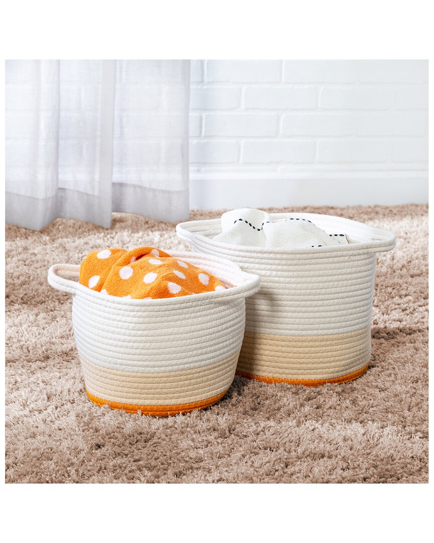 Honey-can-do Nesting Cotton Rope Storage Basket Set In White