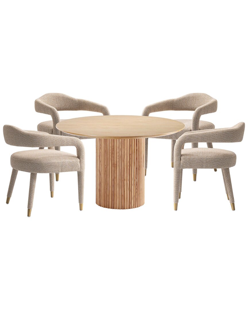 Manhattan Comfort Modern Round Dining Table & Chairs Set