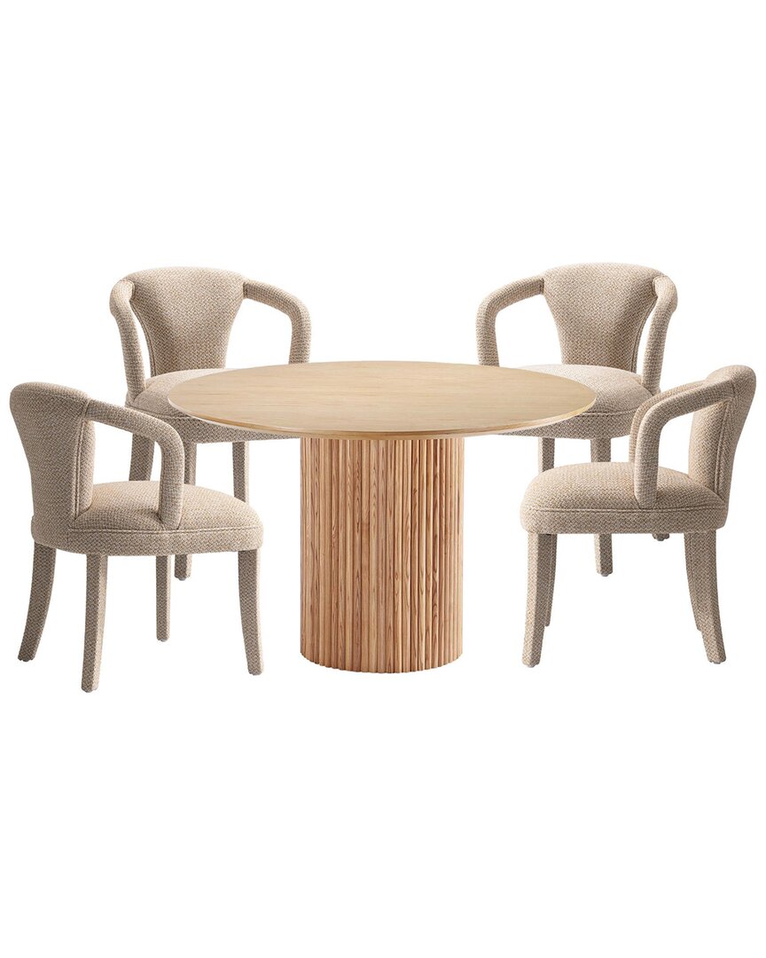 MANHATTAN COMFORT MANHATTAN COMFORT MODERN ROUND DINING TABLE & CHAIRS SET