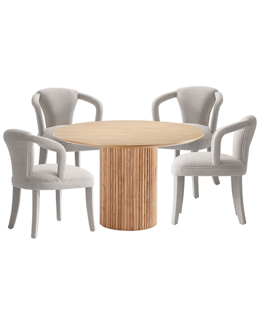Manhattan Comfort Modern Round Dining Table & Chairs Set