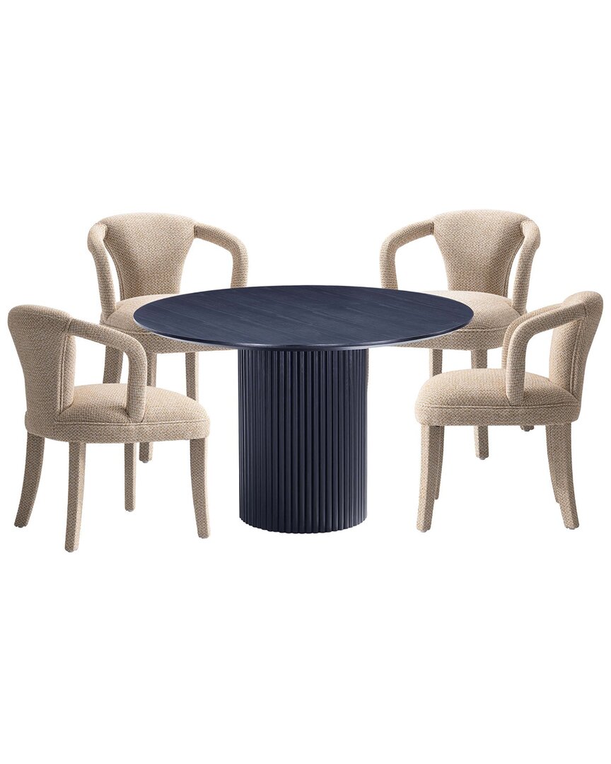 MANHATTAN COMFORT MANHATTAN COMFORT MODERN ROUND DINING TABLE & CHAIRS SET