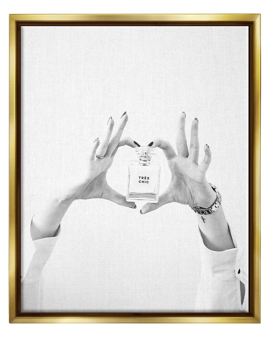 Stupell Tres Chic Heart Glam Perfume Framed Floater Canvas Wall Art By Leah Straatsma