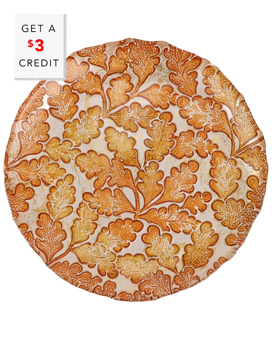 Vietri Autunno Glass Salad Plate With $3 Credit