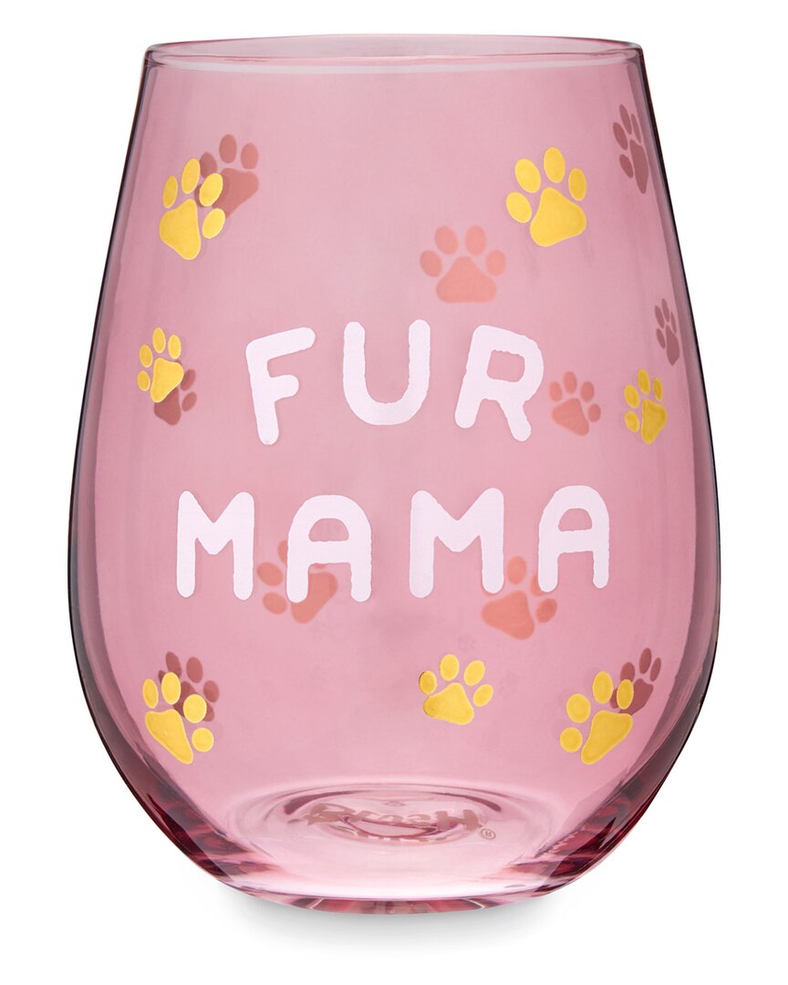 Blush Fur Mama Stemless Wine Glass