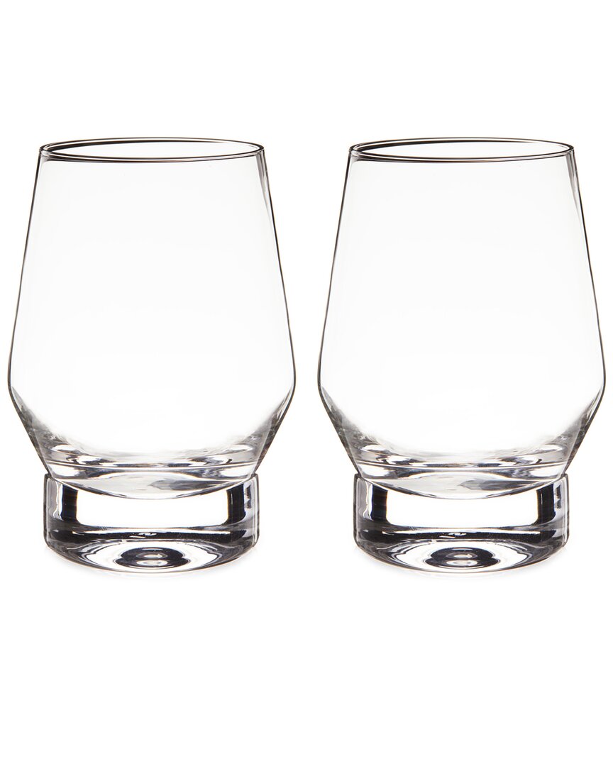 Viski Raye Weighted Crystal Whiskey Glasses